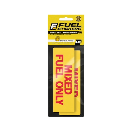 Fuel Stickers Mixed Fuel Sticker, 2-Cycle Label: Fuel Can & Outdoor Power Equipment, Hvy-Dty, 6''x2'', 10PK Z-262MXF-10PK